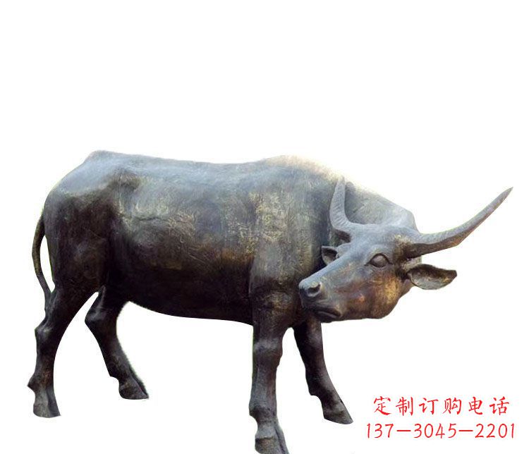 内江公园动物水牛铜雕