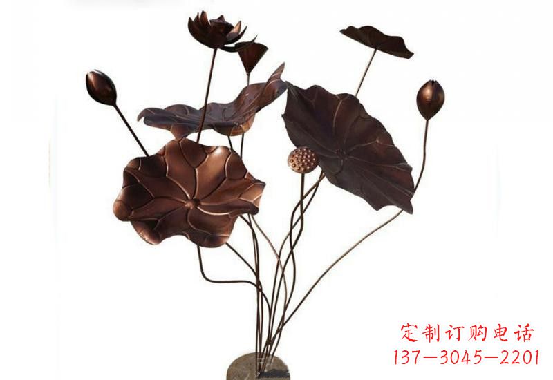 内江传承经典,锻铜荷花雕塑