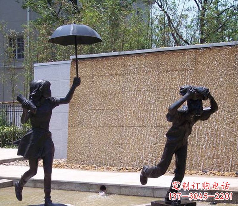 内江抗风雨小男孩铜雕