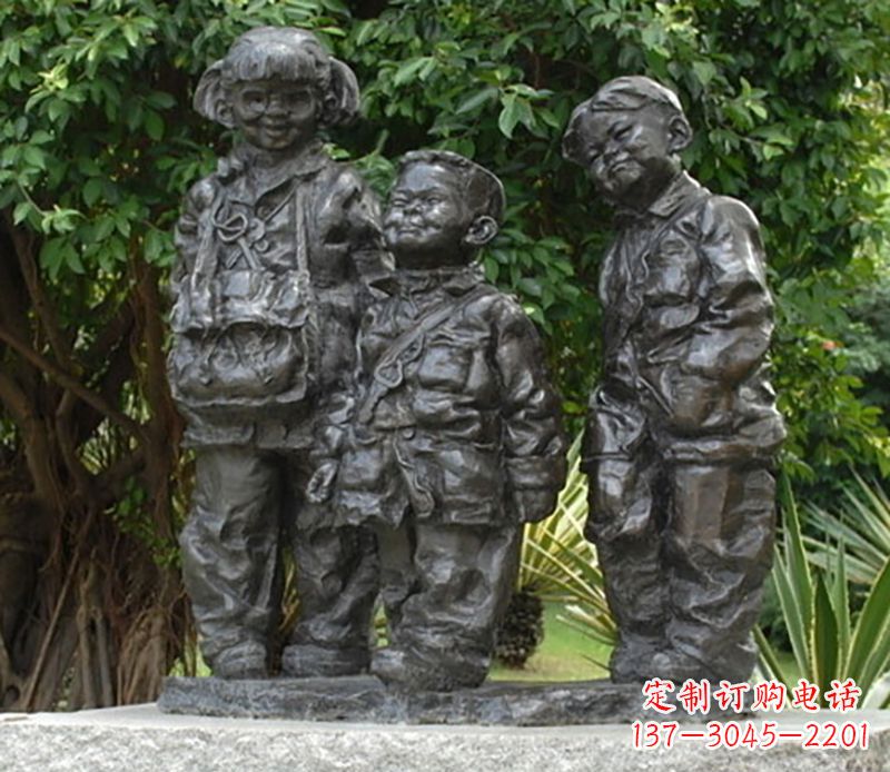 内江中领雕塑可爱儿童铜雕欣赏