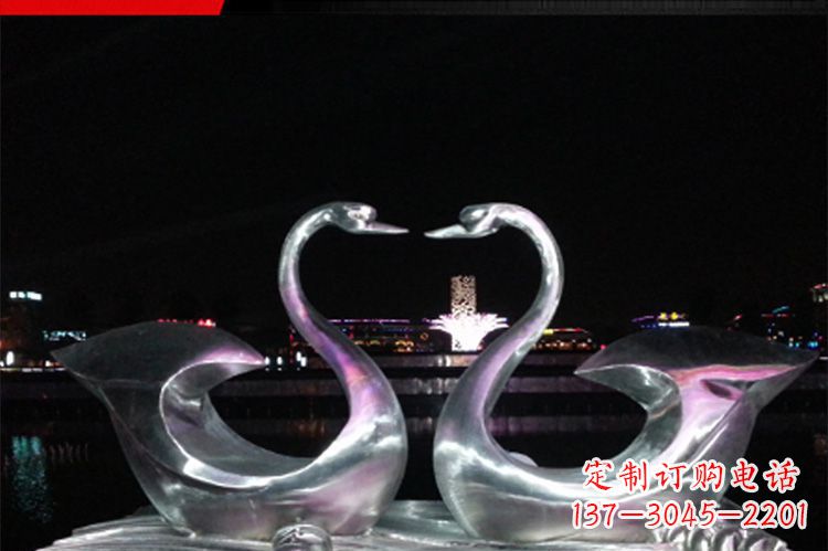 内江公园仿真不锈钢仙鹤雕塑