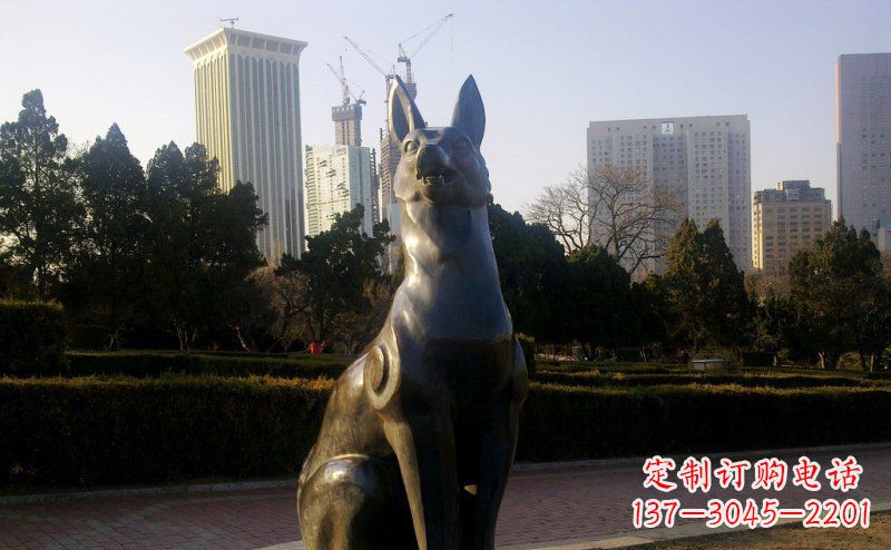 内江公园狗动物铜雕