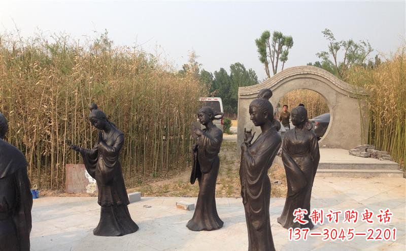 内江公园古代女人人物铜雕