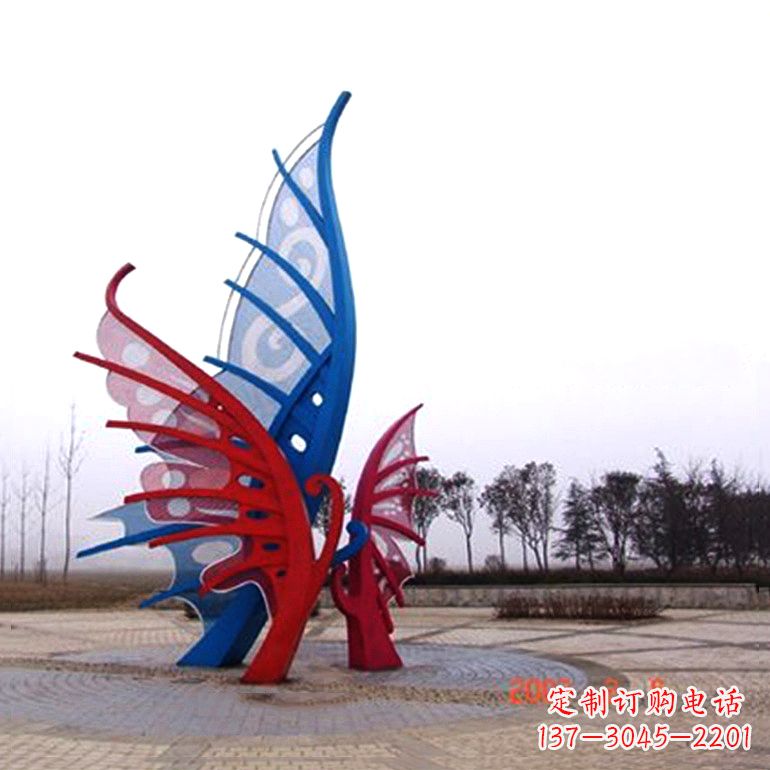 内江精美蝴蝶不锈钢景观雕塑