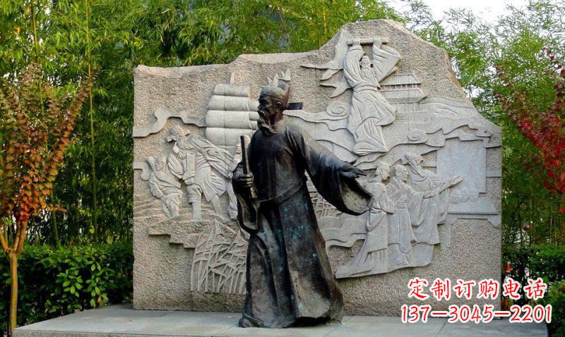 内江海瑞古代名人铜雕领雕塑定制