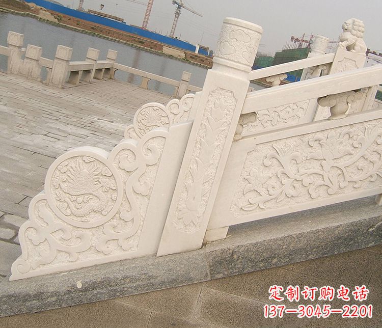 内江公园汉白玉栏板景观石雕 (2)