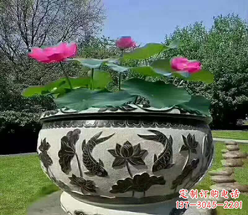 内江唯美鲤鱼水缸雕塑