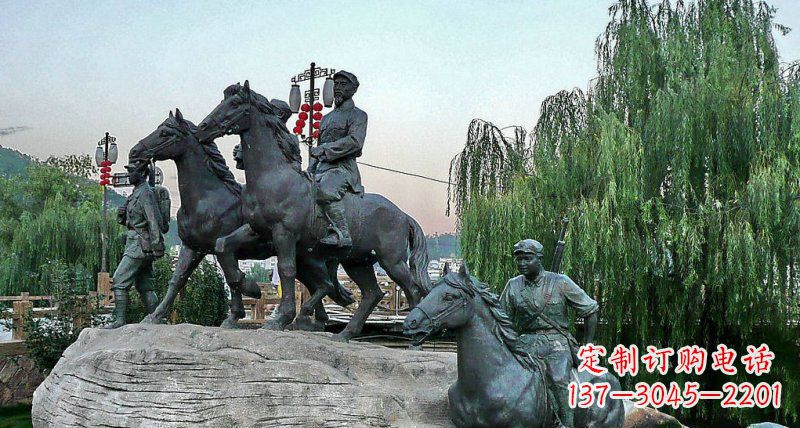 内江公园红军骑马景观铜雕