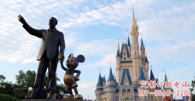 内江公园华特迪士尼和米老鼠景观铜雕
