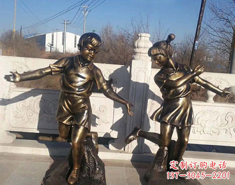 内江新颖花篮儿童铜雕