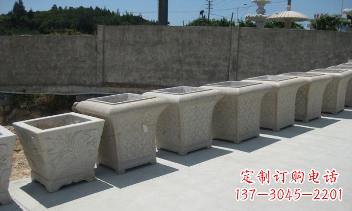 内江公园景观大理石花盆石雕 (7)