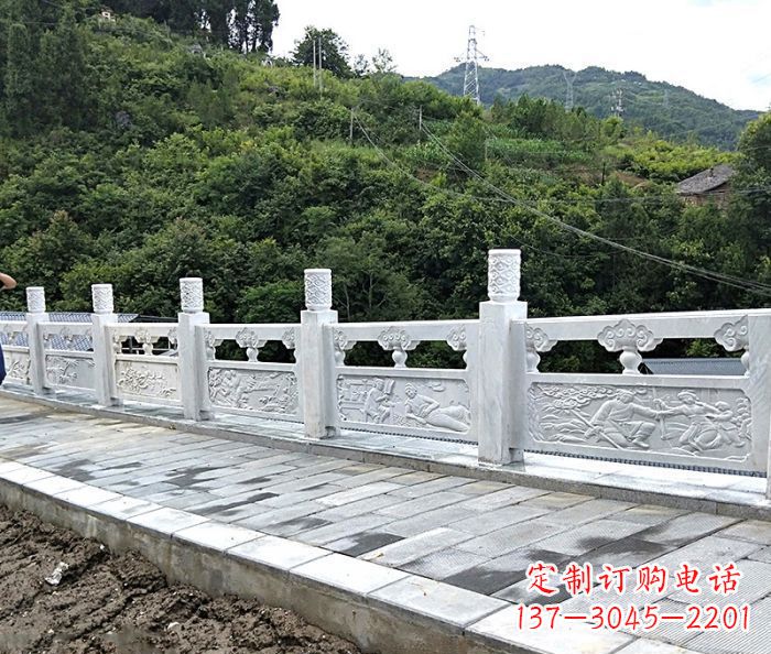 内江专为公园景观定制的大理石栏板石雕