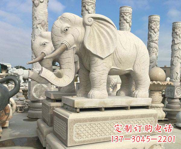 内江大理石招财大象雕塑