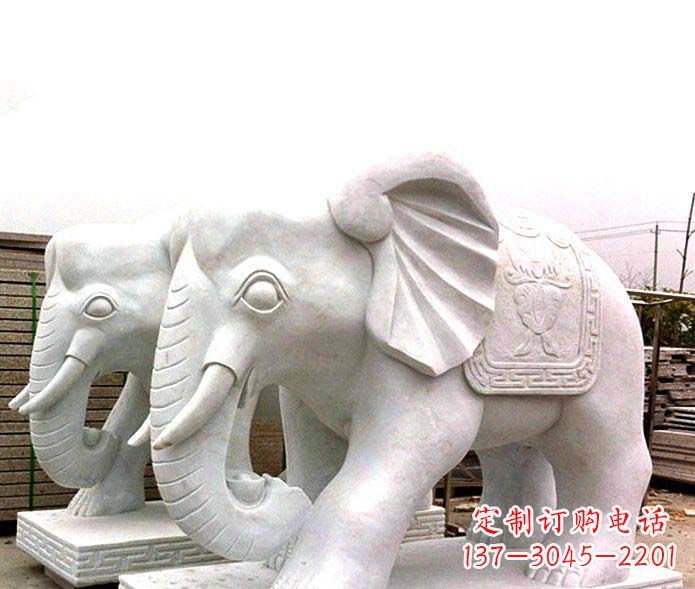 内江精致细腻的大象石雕景观雕塑
