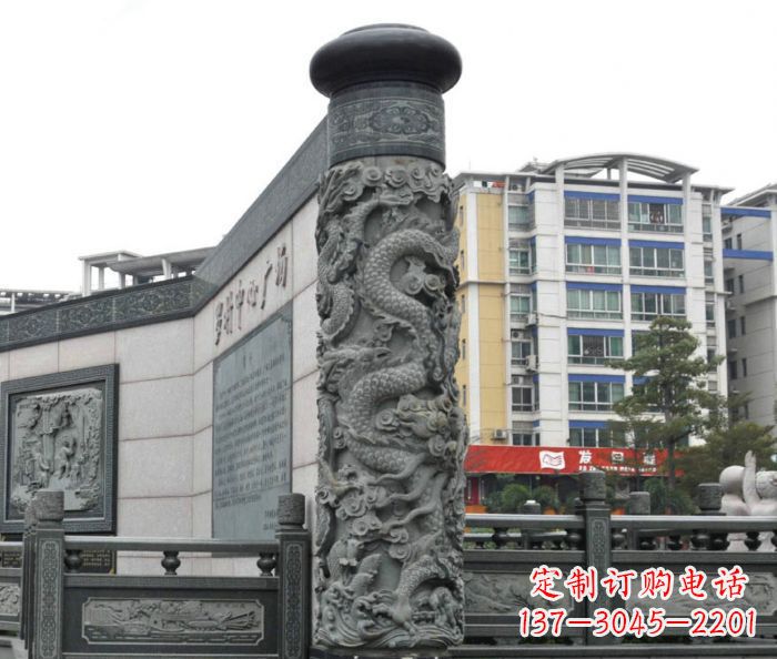 内江传承中国古典文化的雕刻龙柱雕塑