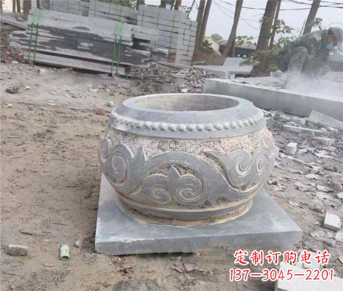 内江公园景观仿古石雕水缸
