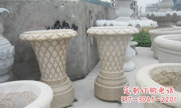 内江公园景观花篮式花盆石雕