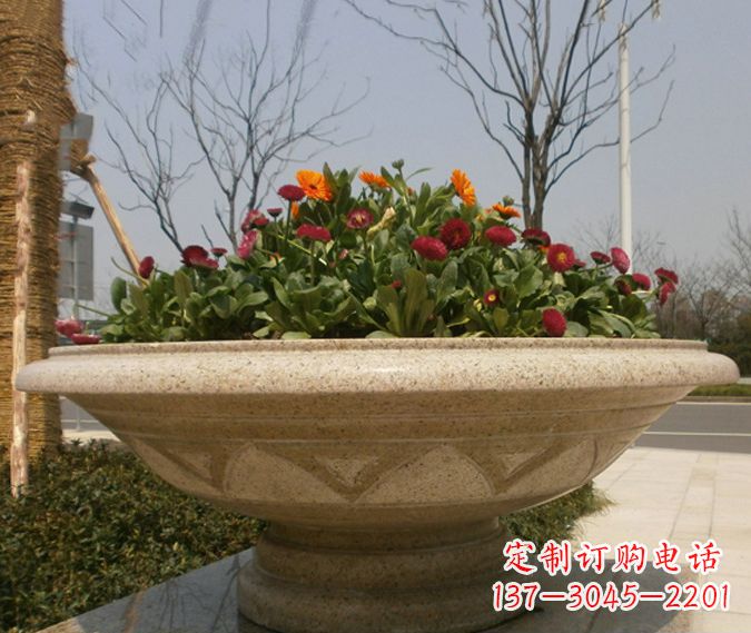 内江公园景观花盆石雕 (2)