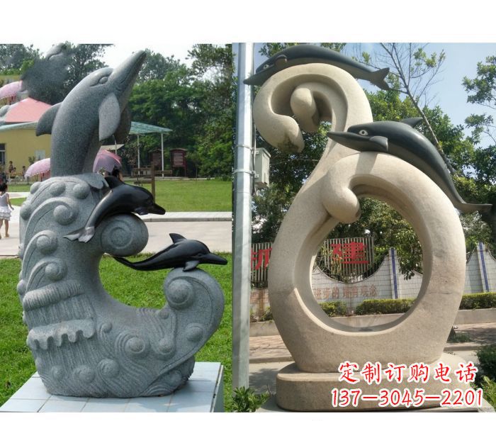 内江海豚雕塑,让你的公园景观更加优美缤纷