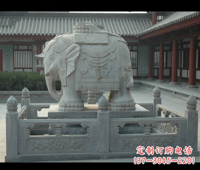 内江公园景观驮宝大象石雕