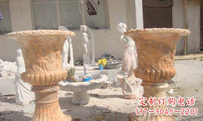 内江红花盆石雕艺术雕塑