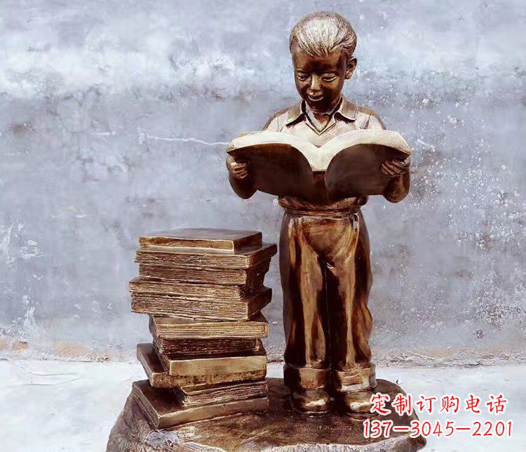 内江玻璃钢仿铜小孩雕塑
