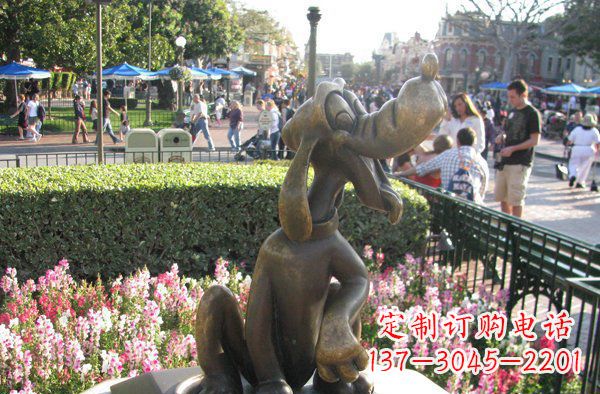 内江公园卡通小狗动物铜雕