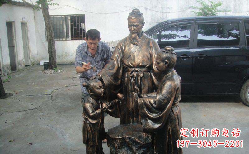 内江精美铜雕—中领雕塑孔融让梨景观雕塑定制