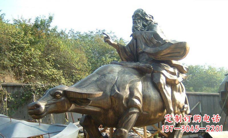 内江中领雕塑艺术精美大型老子骑牛景观雕塑