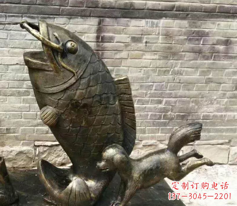 内江优雅艺术的鲤鱼铜雕