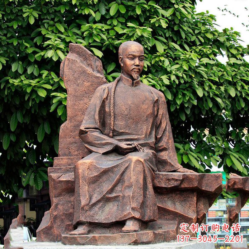 内江清朝名人叶天士纯铜雕像