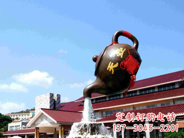 内江传统铜质茶壶雕塑