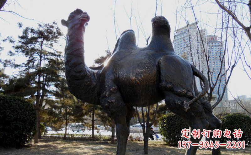 内江优美雕刻骆驼铜雕塑