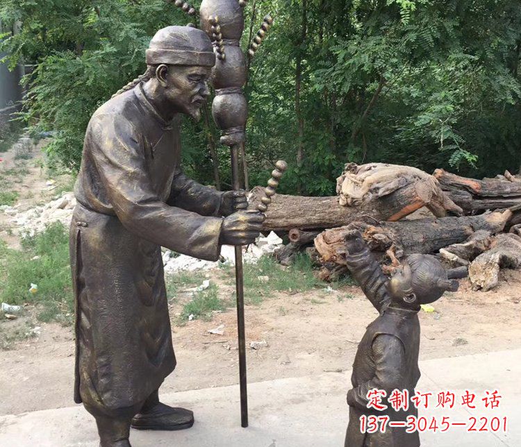 内江温馨传情,情意绵绵——铜质葫芦雕塑
