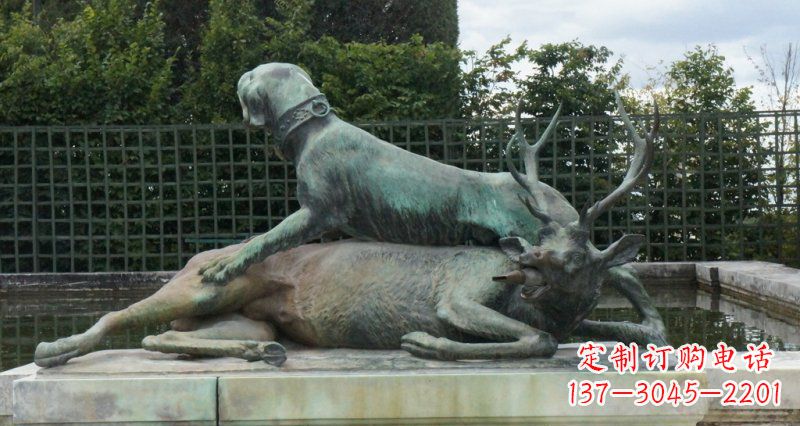 内江高质量铜梅花鹿动物雕塑
