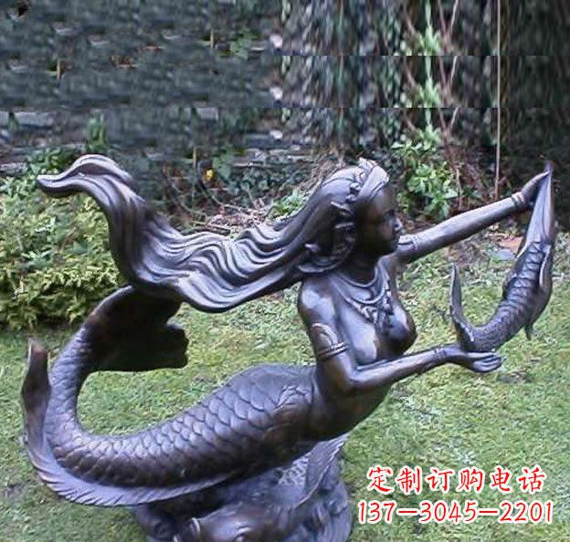 内江美人鱼铜雕,精美传情