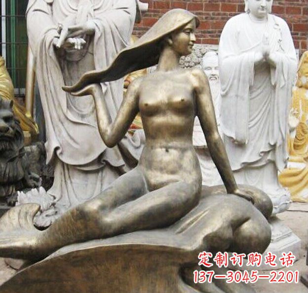 内江精美铜质美人鱼雕塑