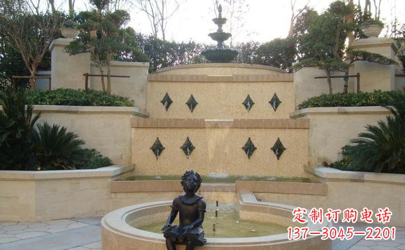内江西方风尚小女孩铜雕