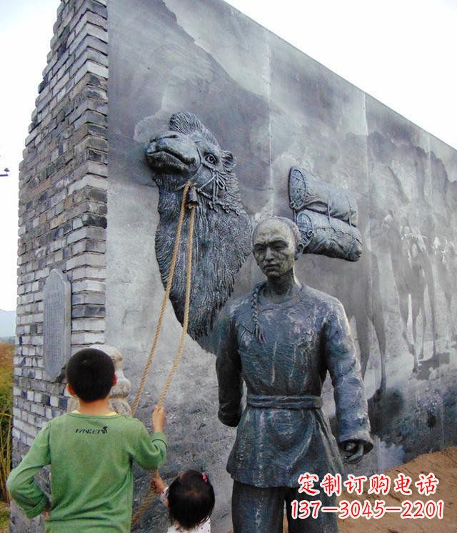 内江清朝人物骆驼雕塑