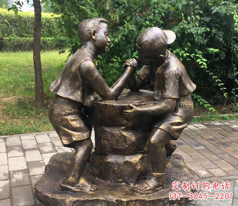 内江童心盎然儿童铜雕