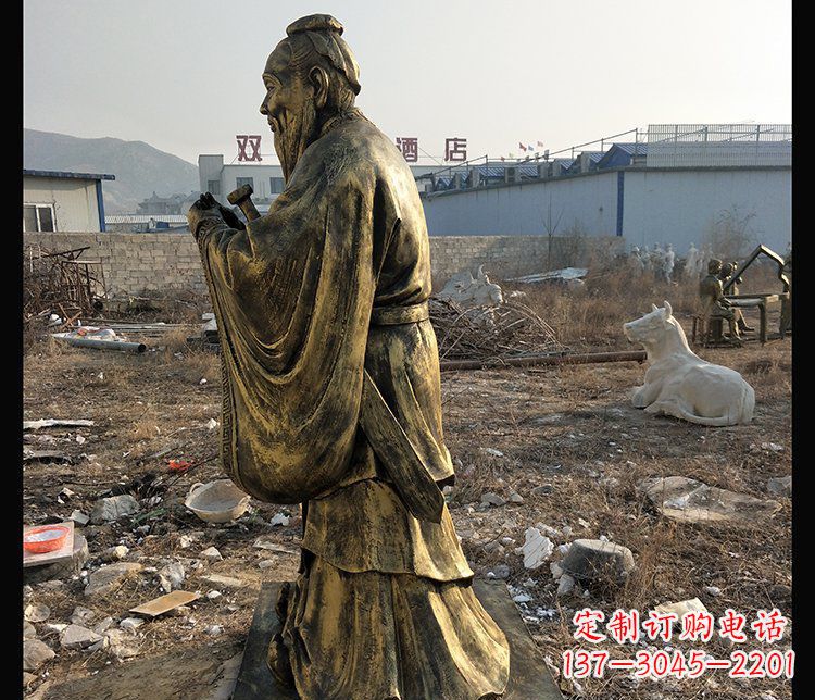 内江铜铸孔子雕塑,传承中华民族精神文化
