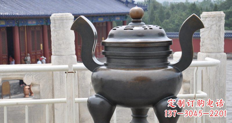 内江高雅香炉铜雕,景观雕塑装置