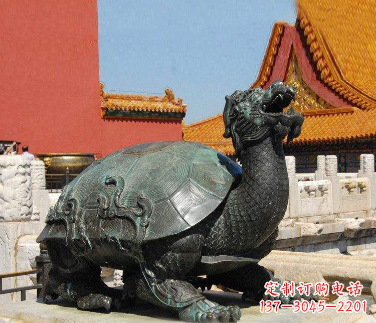 内江精美铜雕龙龟,给你公园独特色彩