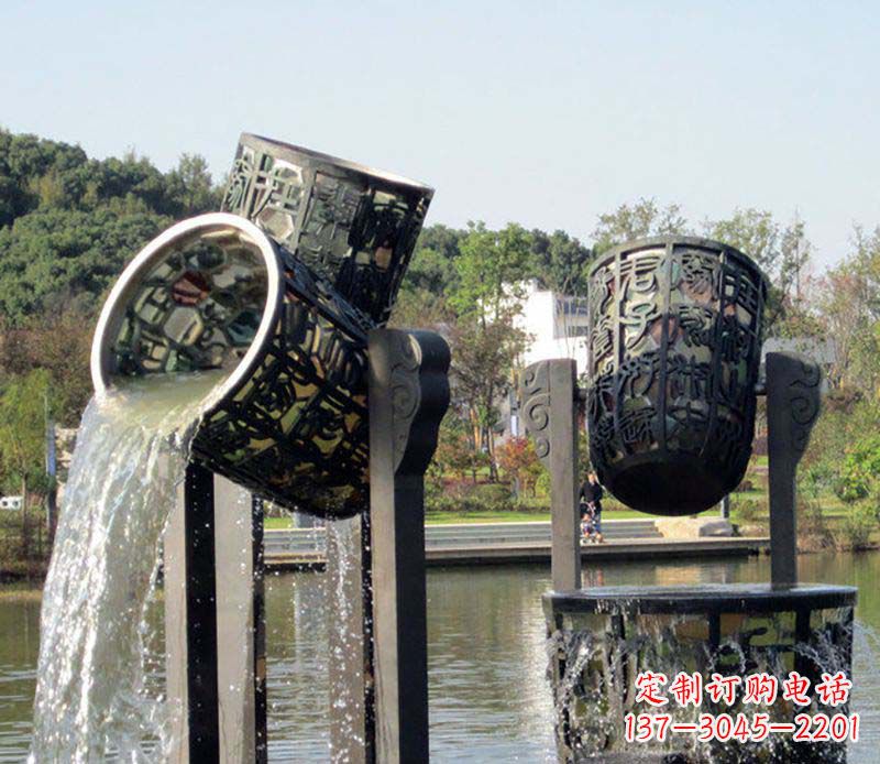 内江精美的铜制公园水缸喷泉雕塑
