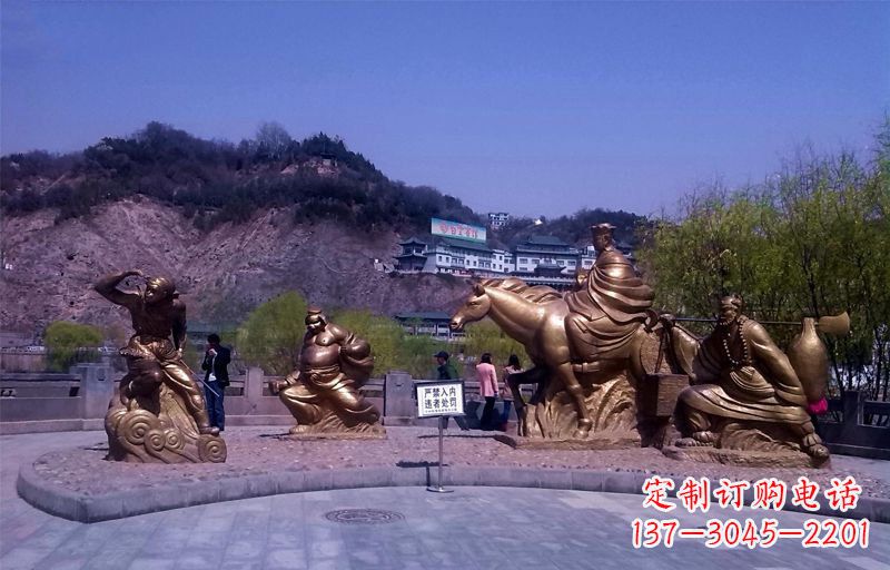 内江精美铜雕唐僧师徒小品