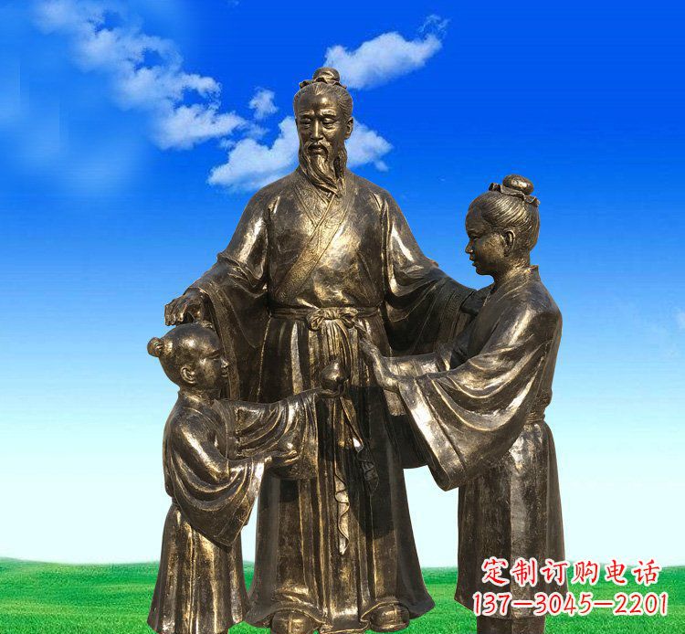 内江铜雕艺术精美人物雕塑——孔融让梨