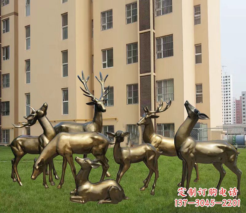 内江高贵典雅的梅花鹿铜雕