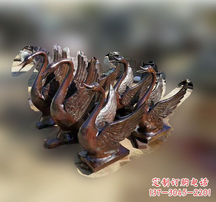 内江优雅美丽的铜雕天鹅塑料