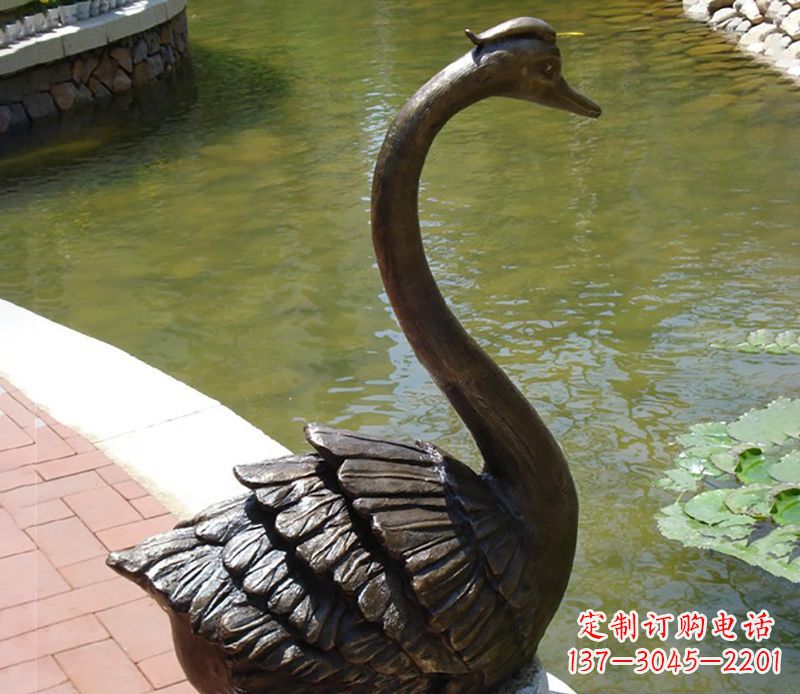 内江公园装饰铜天鹅喷泉雕塑