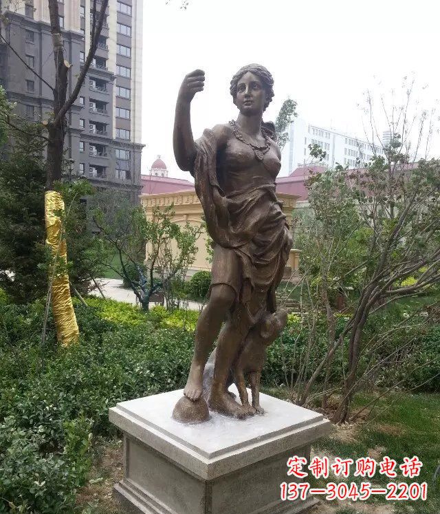 内江公园西方女人人物铜雕_1